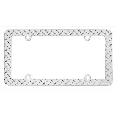 Strike3 Diamond Plate License Plate Frame; Chrome ST55965